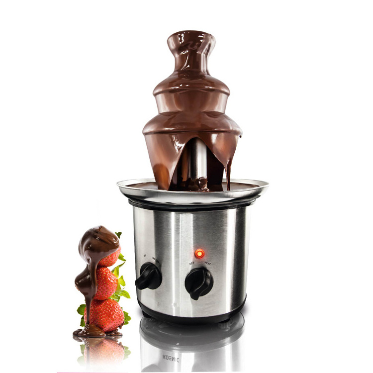 Electric 3-Tier Stainless Steel Chocolate Fountain, 3.3 Pounds 1.2 KGS Chocolate Capacity