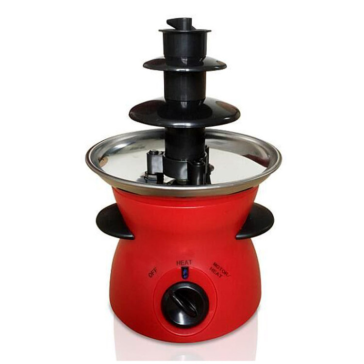 Electric 3-Tier Mini Chocolate Fountain Machine with 4PCS Forks and Removal Serving Tray for Nacho Cheese BBQ Sauce Syrup