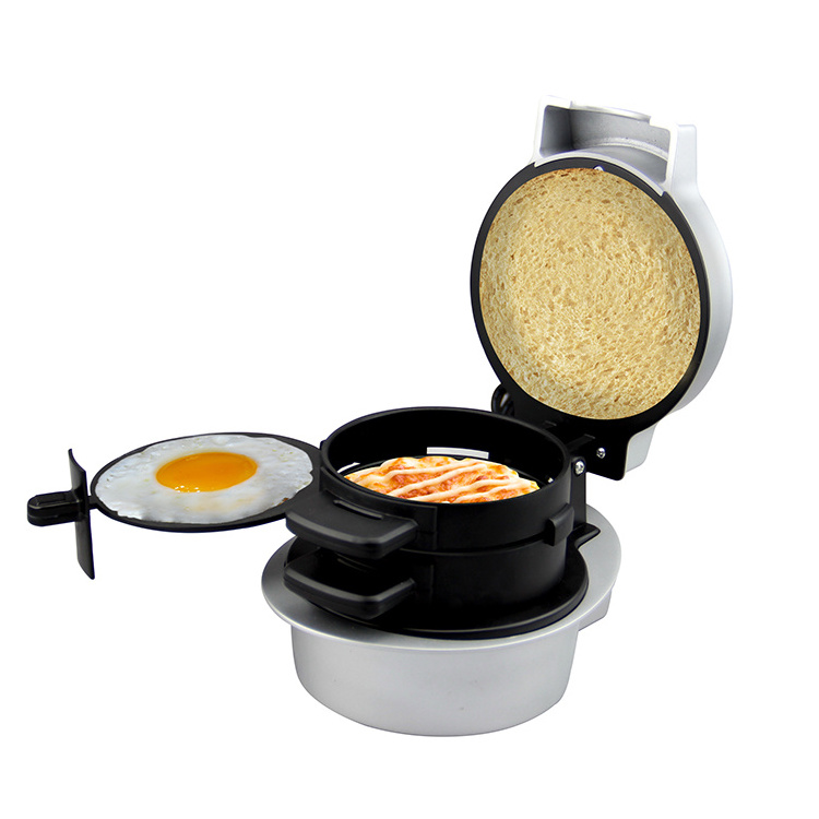 Factory Supply Electric Hamburger Burger Sandwich Maker Breakfast Machine with Egg Cooker Ring