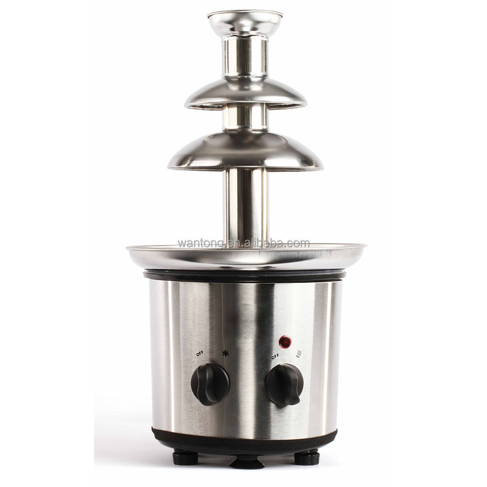 Electric Chocolate Fondue Fountain Machine Stainless Steel 4-Pound Capacity for Chocolate Candy Butter Cheese 3-Tier