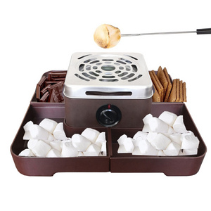 S'mores Maker Tabletop Indoor Electric Flameless Marshmallow Roaster S'mores Kit with 4 Compartment Housewarming Gifts