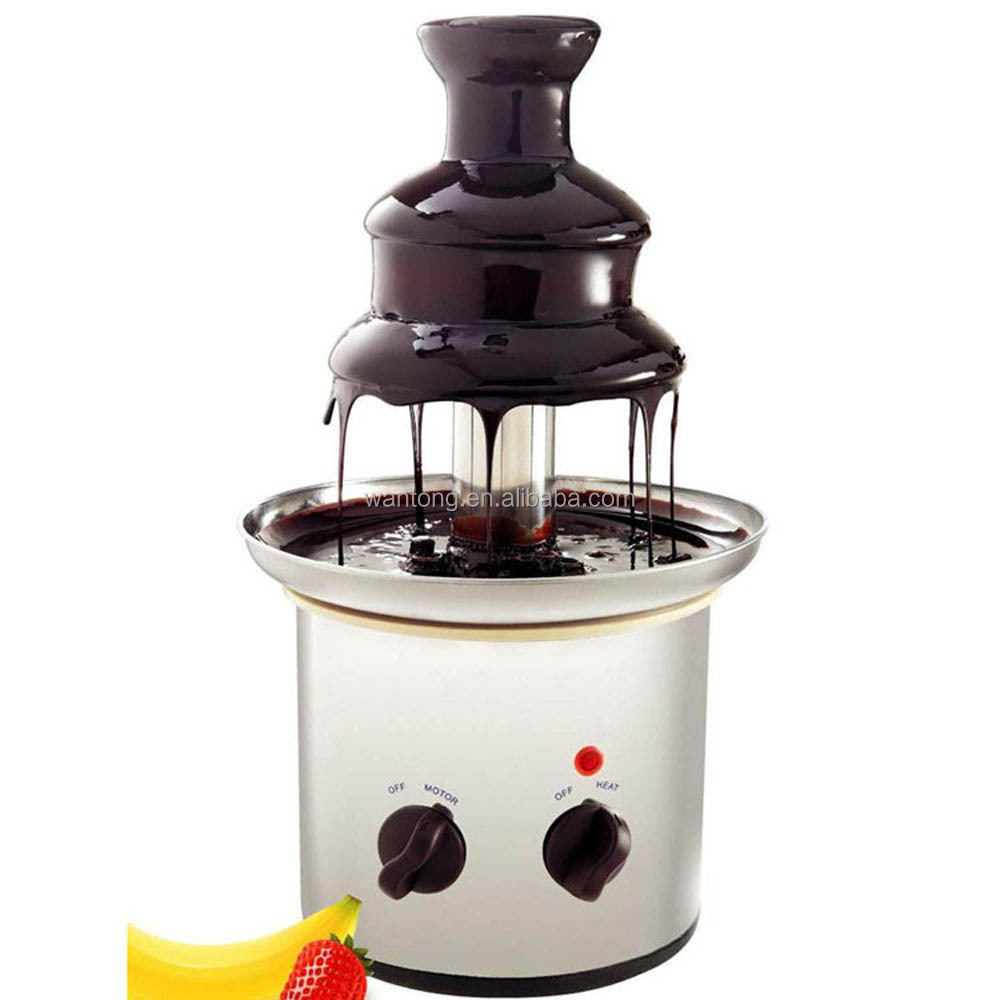 Electric Chocolate Fondue Fountain Machine Stainless Steel 4-Pound Capacity for Chocolate Candy Butter Cheese 3-Tier