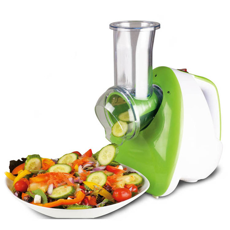 Electric Food Vegetable Salad Maker Electric Shredder, Slicer, Chopper, & Shooter with Rocker Switch and 5 FREE Attachments