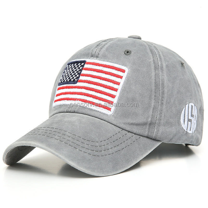 Cotton Distressed Trucker American Flags Sports Snapback Washed Usa Flag Baseball Hats