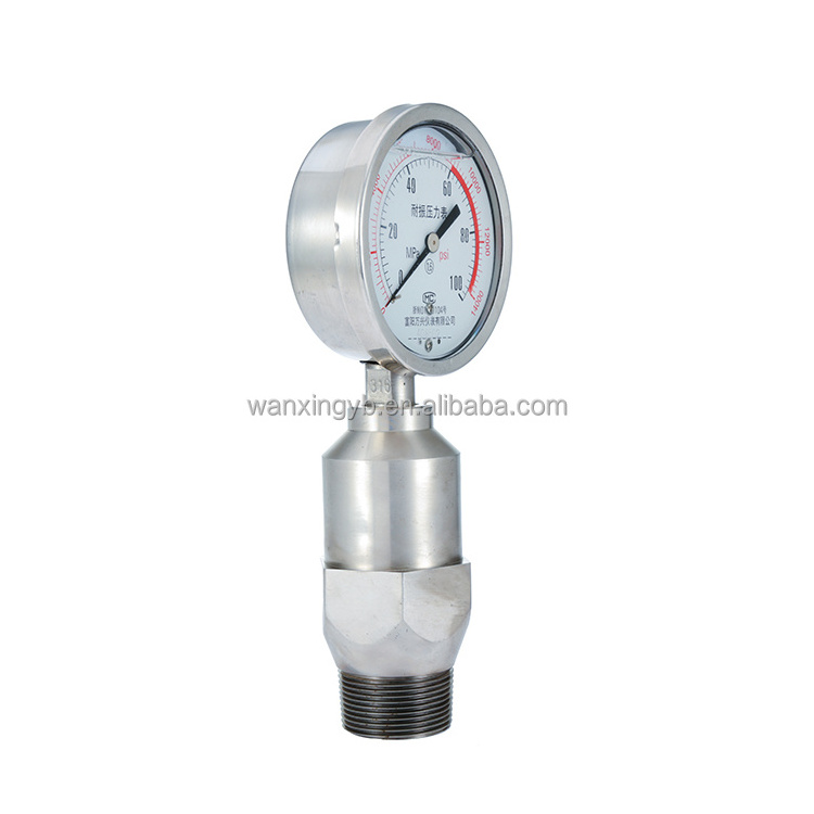 High quality all stainless steel oil filled diaphragm pressure gauge for petroleum machinery