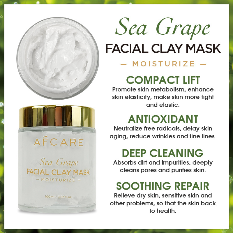 Best Clay Mask Paraben-free Moisturizer & Deep Cleaning and Volcanic Mud & Sea Grapes Oil control Clay Mask