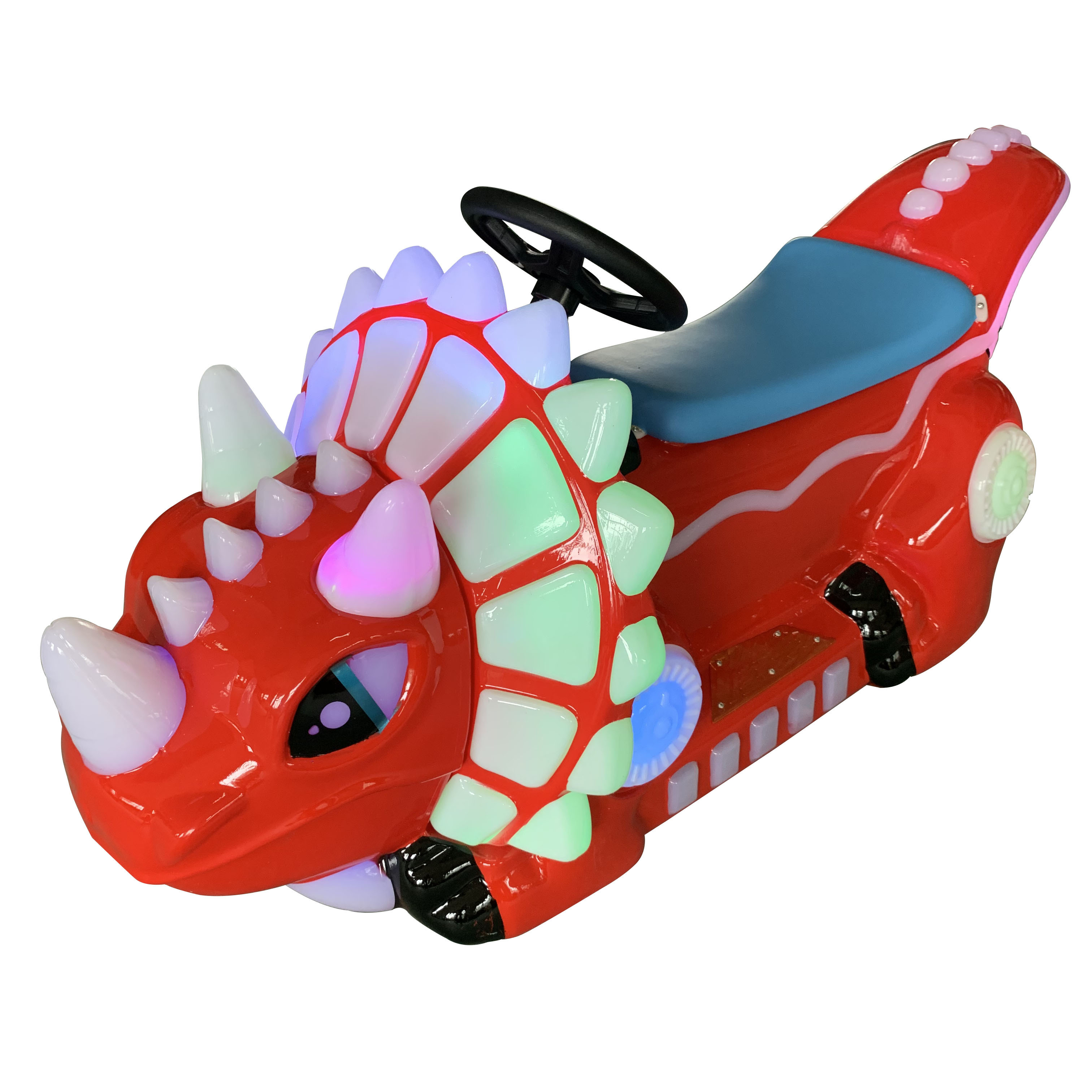 Kids amusement animatronic dinosaur ride walking happy rides on animal for sale