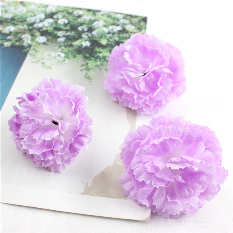 Wholesale Silk Flower Head Carnation for Wedding Decoration Silk Artificial Carnation Flower Heads