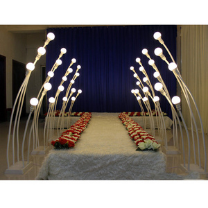 Hot Sale Led Wedding Banquet Load Metal Folding Centerpiece Light Stands for Wedding Walkway Decoration