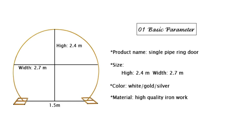 Custom Wedding Arch Round Circle Backdrop Metal Balloon Arch Kit for Wedding Birthday Party Background Decoration