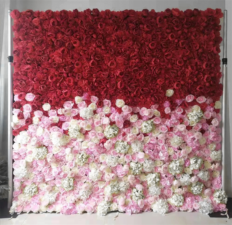 Wedding Decoration Supplies Flower Wall Roll Backdrop Panel Artificial Rose Flower Centerpiece Flower for Wedding Party Banquet