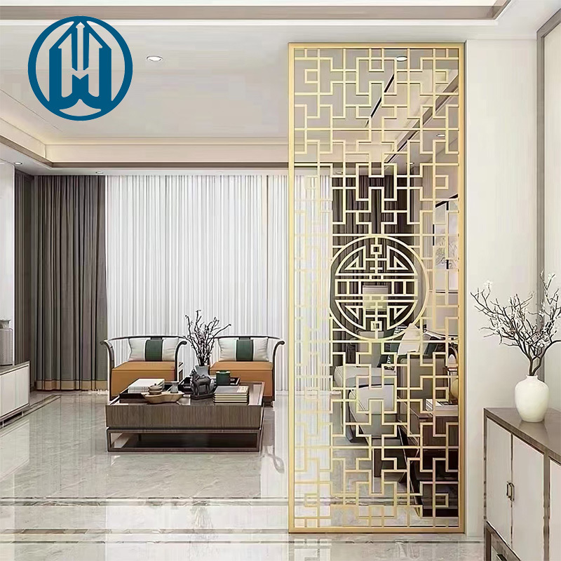 Custom Size Stainless Steel Living Room Partition Design Dividing Perforated Metal Privacy Screen Partition