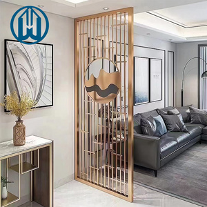 Custom Size Stainless Steel Living Room Partition Design Dividing Perforated Metal Privacy Screen Partition