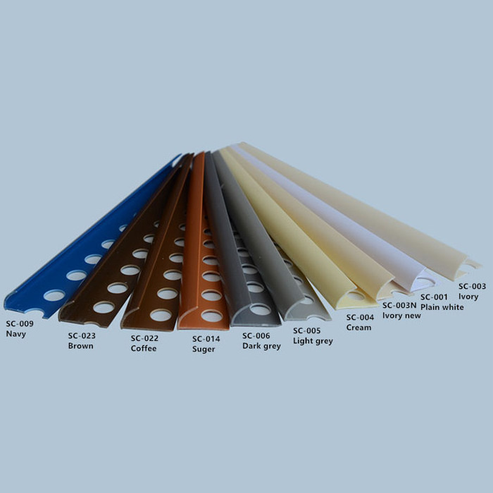 10mm round edge open type different plain colors plastic tile trims ...