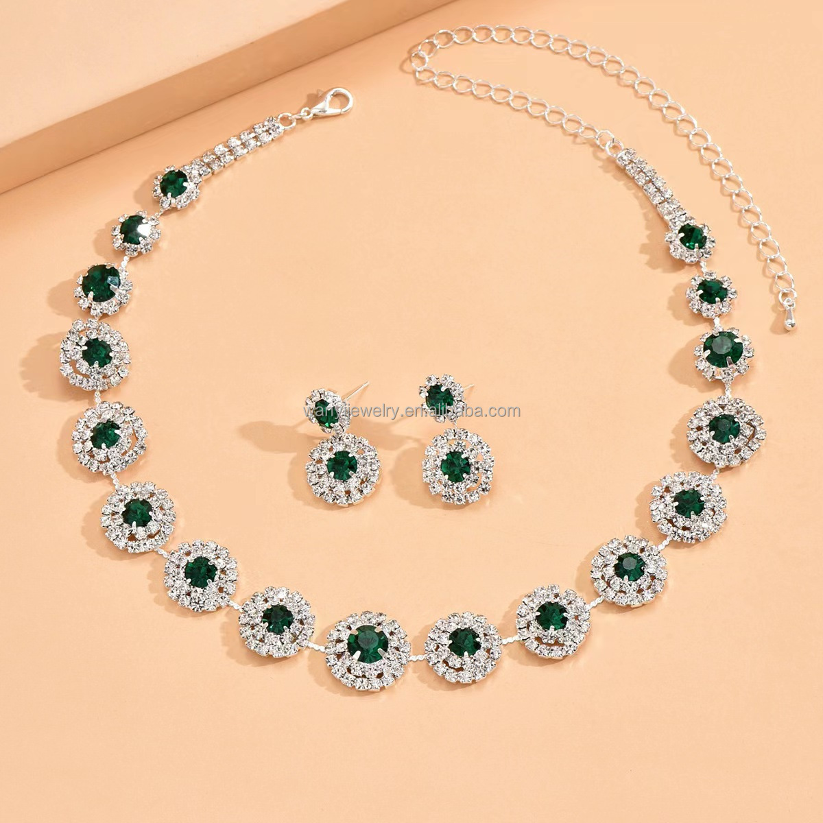 Resplendent geometric circle full diamond bridal Fashion Jewelry set 2024 Wholesale Women Accessories