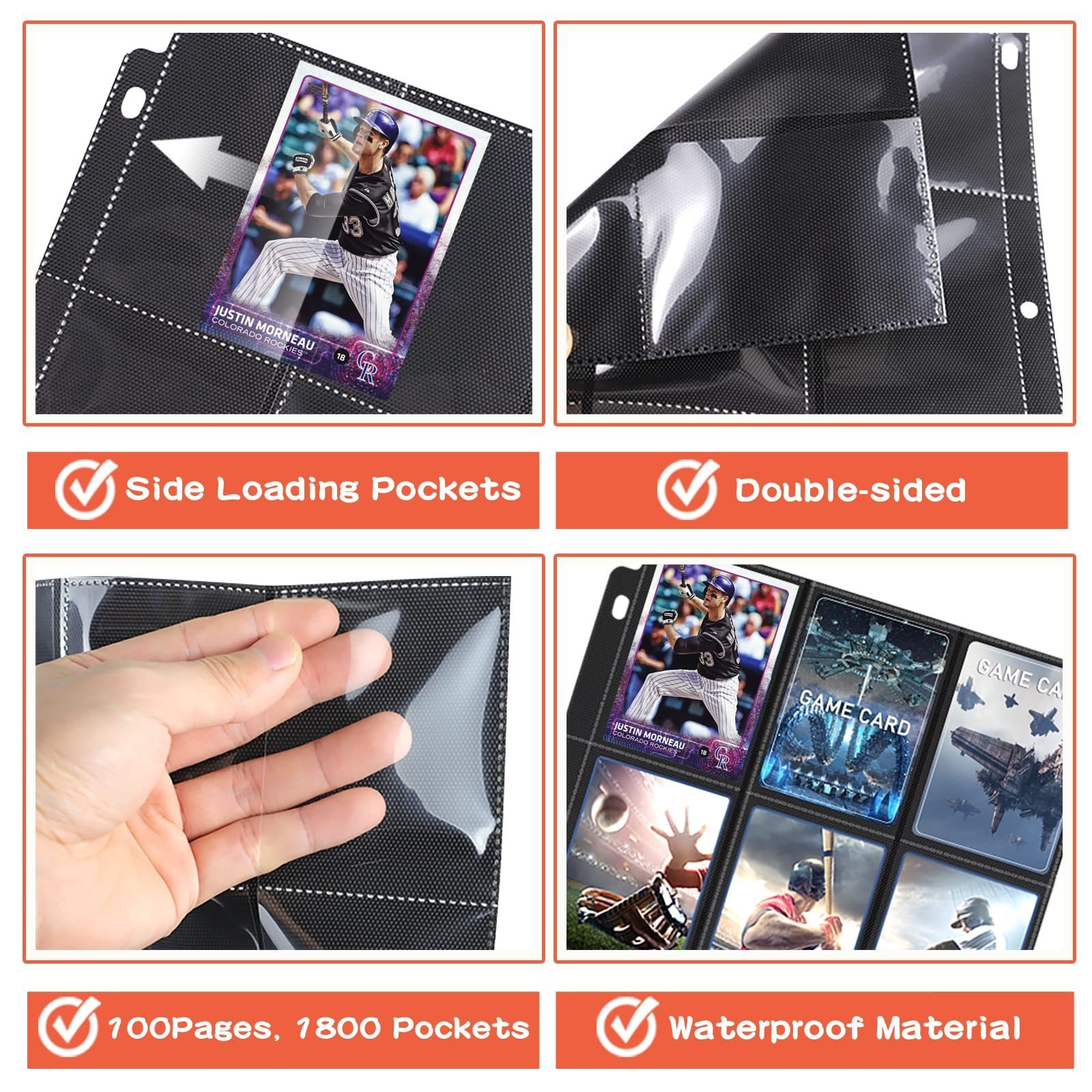 Hot sale Binder Album Plastic PP Ring Acrylic inner page Card Collector Ring Graded Cards Protect 9 pocket card binder