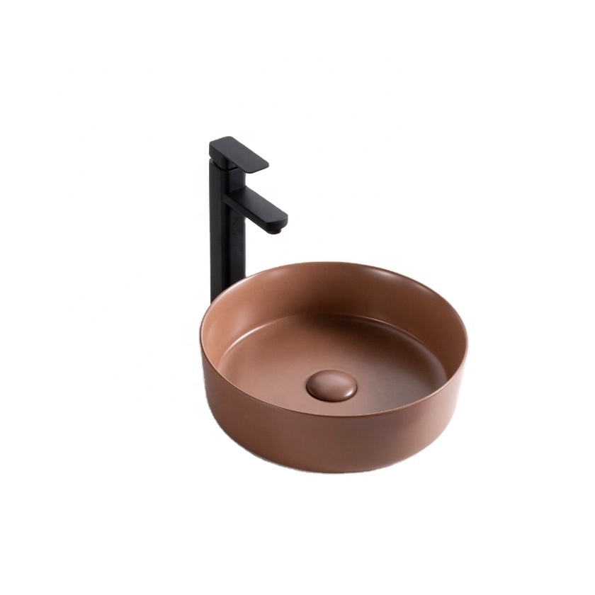 Solid Stone Ceramic round Bowl for Sale in Matt Color with Hand Art Designs Bathroom Lavatory Sink Sinks Mountable Wash Basin