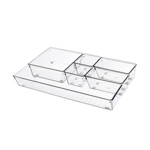 Kitchen Utensils Drawer Organizer Transparent Drawer Bins PET Plastic Organizer Customization Set