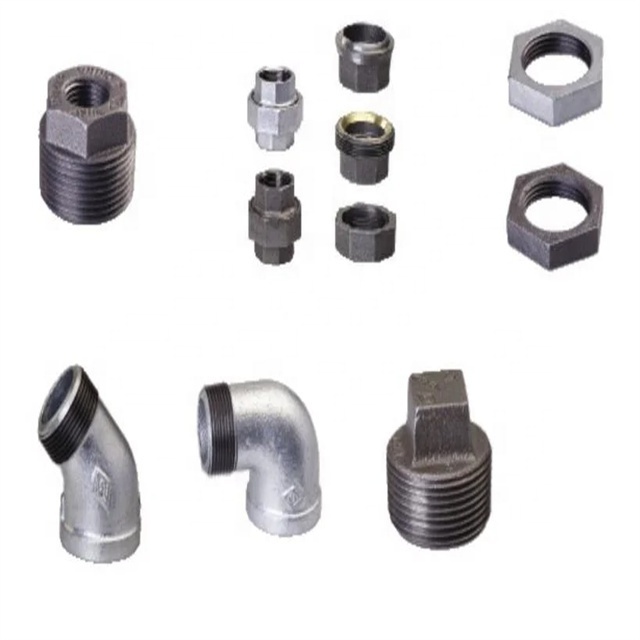 Galvanized Anti-rust malleable iron metal 4 way casting with threaded coupling plumbing water oil and gas pipe fittings