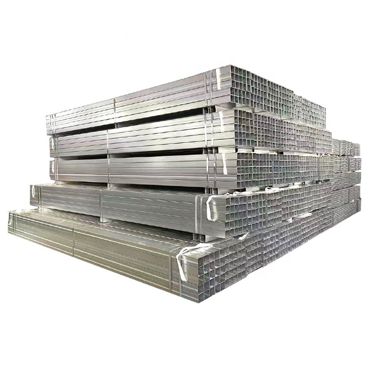 Ms rectangular hollow gi pipe galvanized steel tube gi square tubing bs 60 Galvanized square steel pipe tube in stock