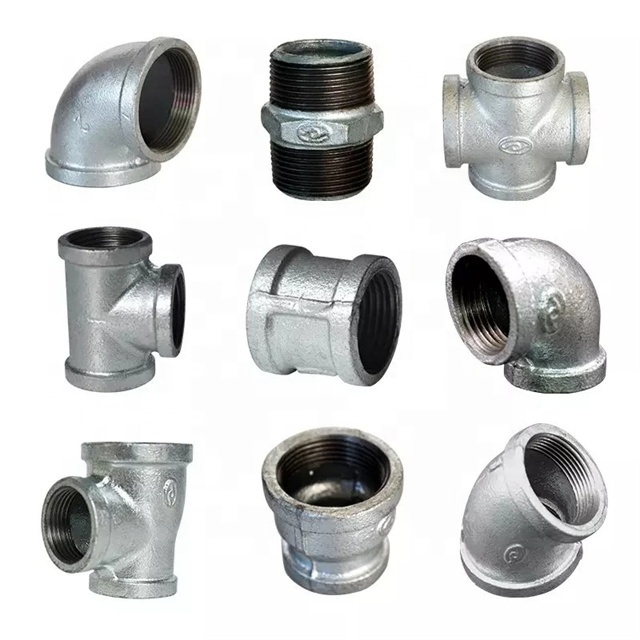 Galvanized Anti-rust malleable iron metal 4 way casting with threaded coupling plumbing water oil and gas pipe fittings