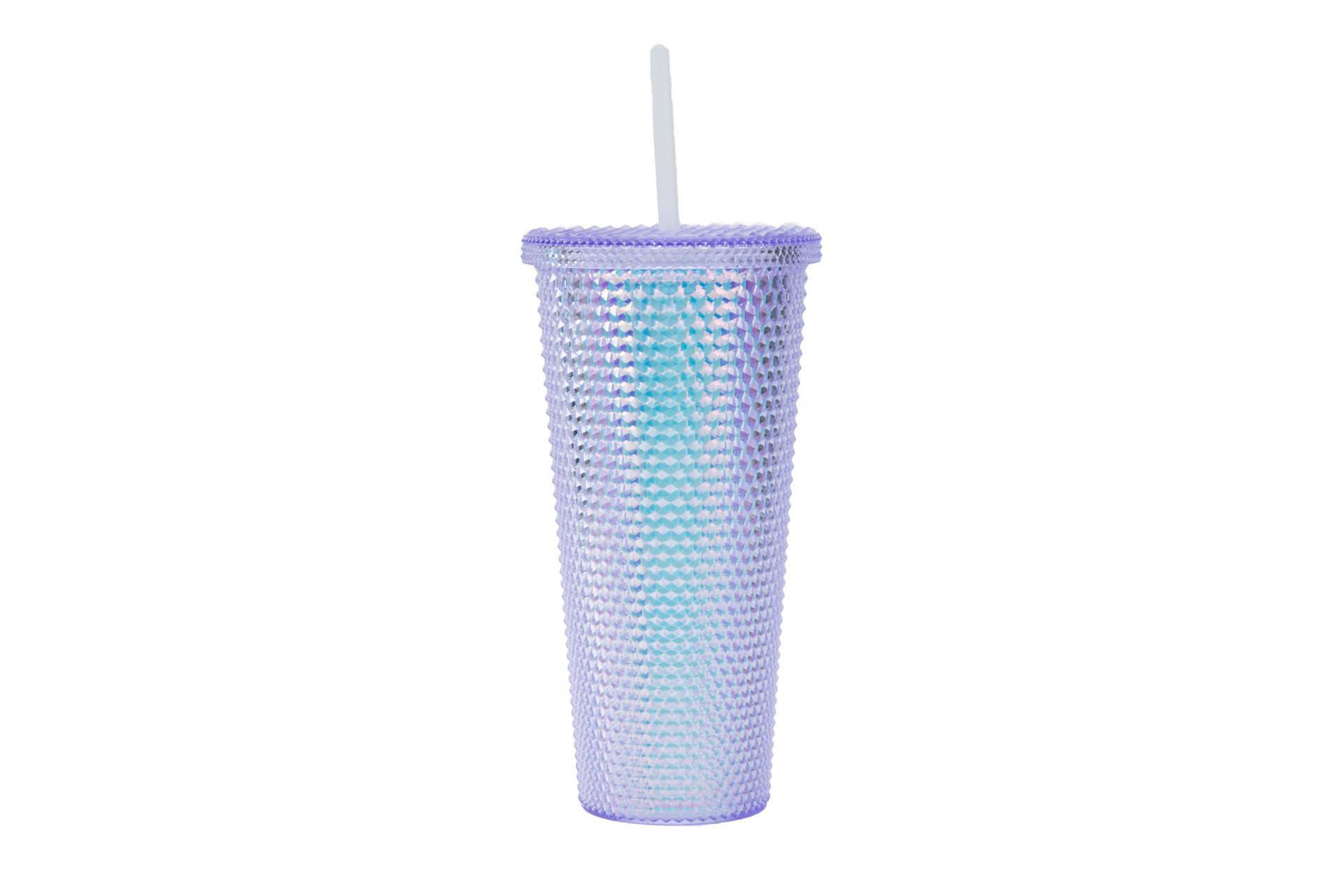 Wanyueji Factory Hotsale 24OZ   Grid Bling Matter Black Tumbler With Lid And Straw Reusable Double WallCup Iced Coffee Cups