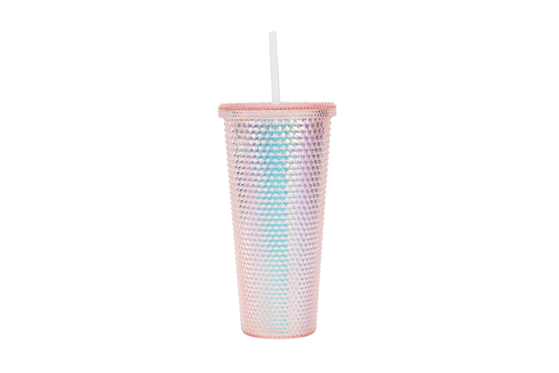 Wanyueji Factory Hotsale 24OZ   Grid Bling Matter Black Tumbler With Lid And Straw Reusable Double WallCup Iced Coffee Cups