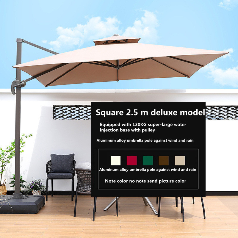 High Quality Outdoor Hanging Waterproof Umbrella Cantilever Garden Beach Patio Sun Canvas Parasol Aluminum Restaurant With Base