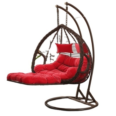 Patio Swing Chair Lobby Wicker Double Seater Garden Rattan Patio Swings Hanging Egg Chair