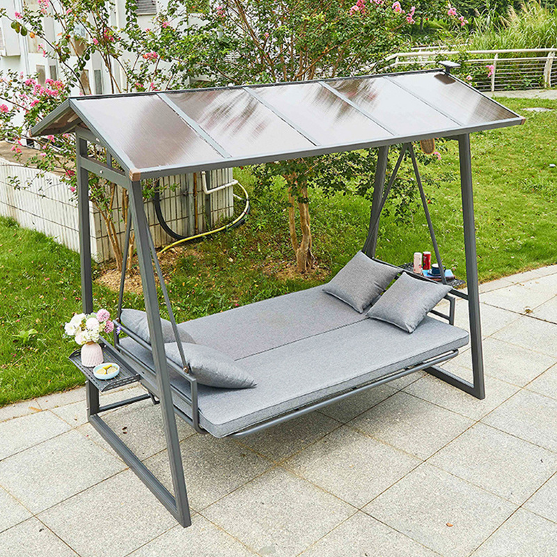 Jiaming Chuan outdoor swing cast aluminum solar hanging chair balcony leisure outdoor can be placed flat hammock rocking chair