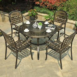 Made in China outdoor courtyard park garden Sun room leisure place Cast aluminum table and chair outdoor furniture set