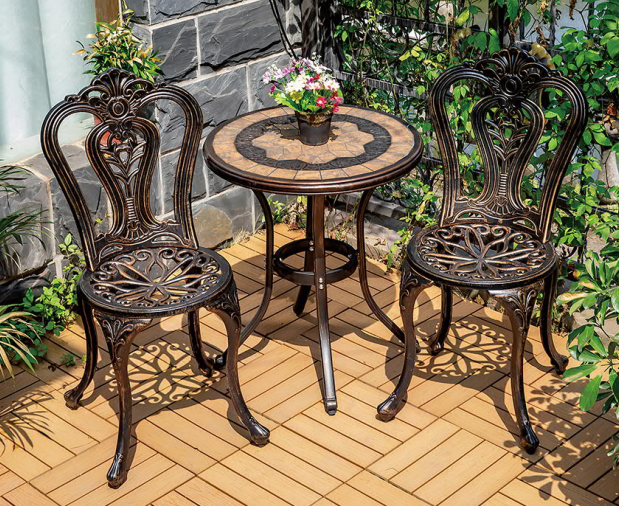 Cast Aluminum Barbecue Iron Table And Chairs Patio Furniture Set Leisure Villa Open-air Balcony Outdoor Garden