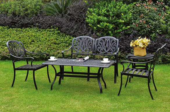 Cast Aluminum Barbecue Iron Table And Chairs Patio Furniture Set Leisure Villa Open-air Balcony Outdoor Garden