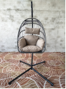 Hot Sale Garden Balcony Outdoor Hanging Egg Shaped Rattan Wicker Swing Chair