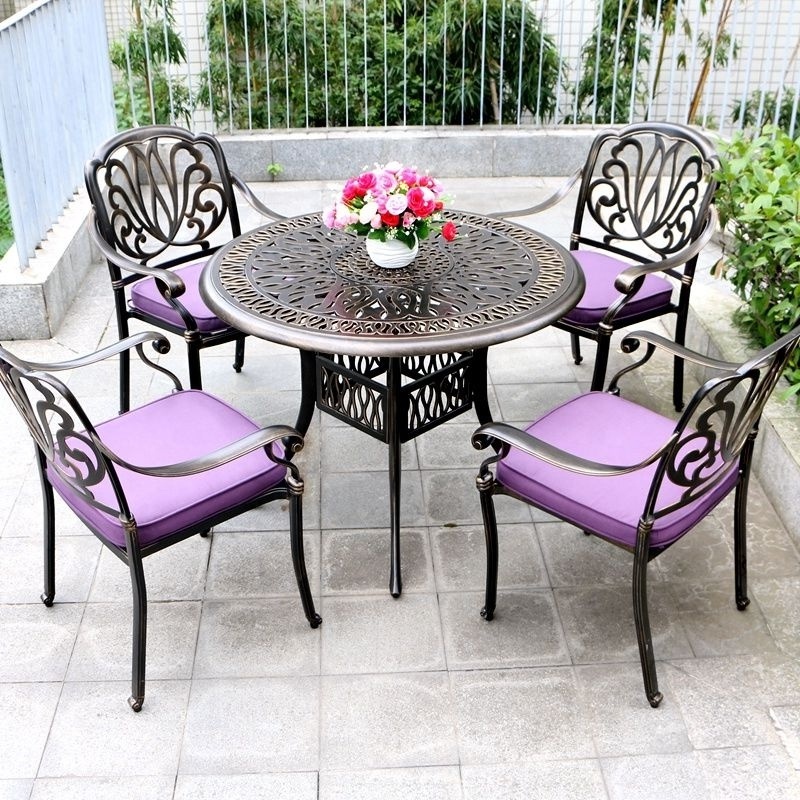 Made in China outdoor courtyard park garden Sun room leisure place Cast aluminum table and chair outdoor furniture set