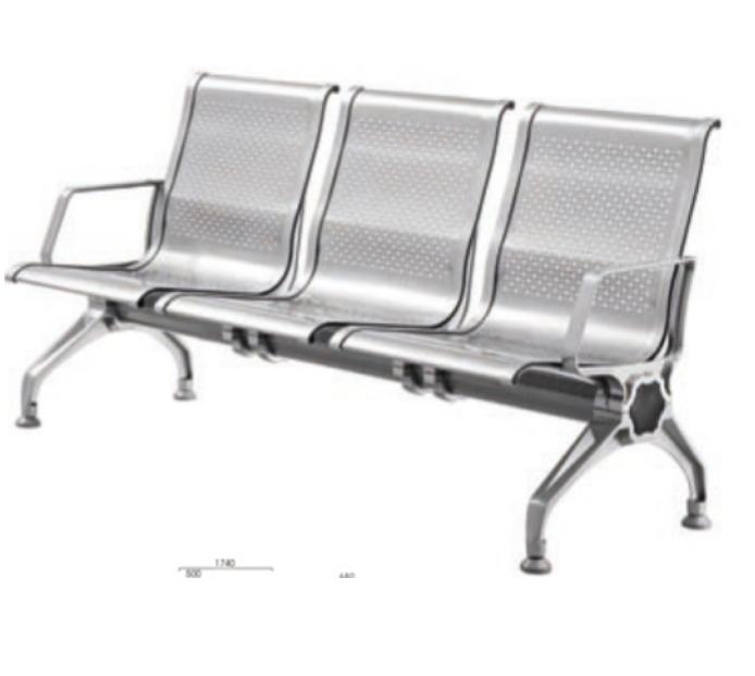 Three persons Metal hospital stainless steel waiting chairs Row seats Public seats waiting chairs Airport chairs