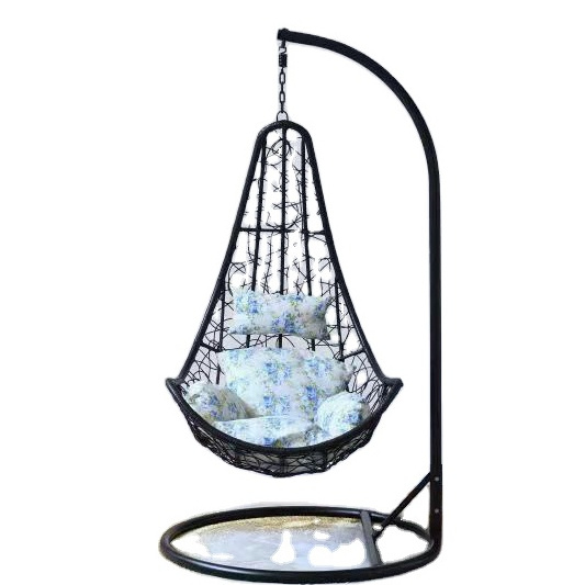 Hot Sale Garden Balcony Outdoor Hanging Egg Shaped Rattan Wicker Swing Chair