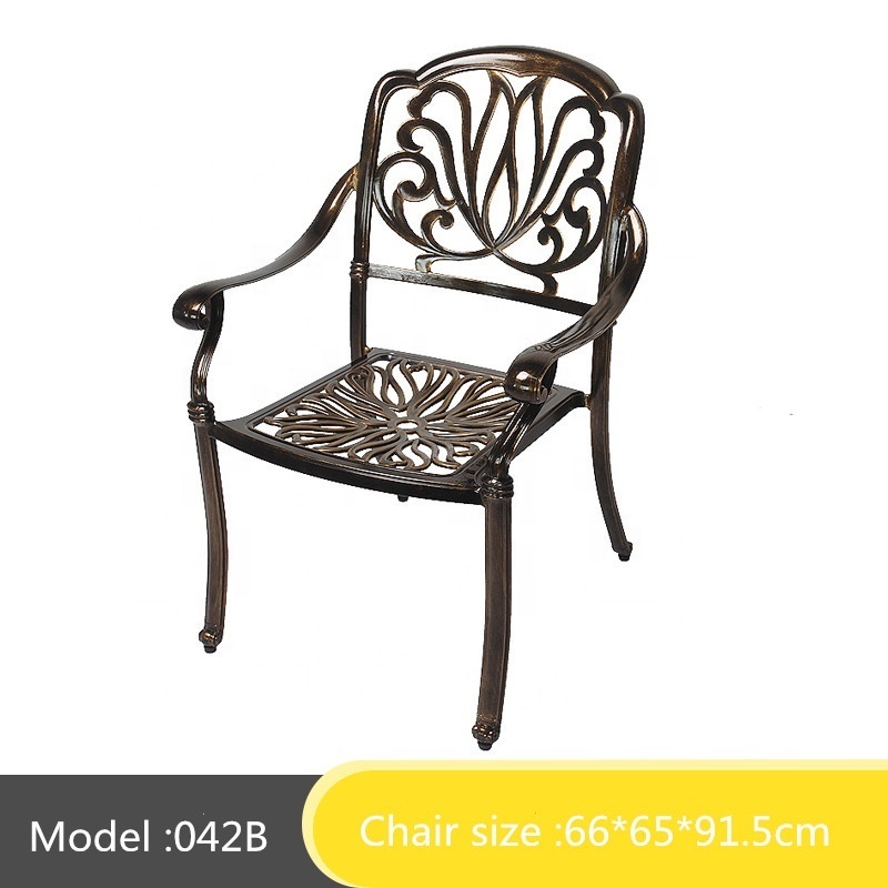 Garden Terrace Restaurant Hotel Villa high quality Cast Aluminum chair Outdoor Aluminum Chair