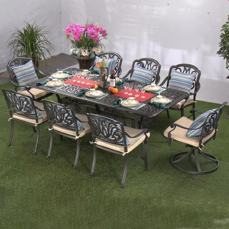 Cast Aluminum Barbecue Iron Table And Chairs Patio Furniture Set Leisure Villa Open-air Balcony Outdoor Garden