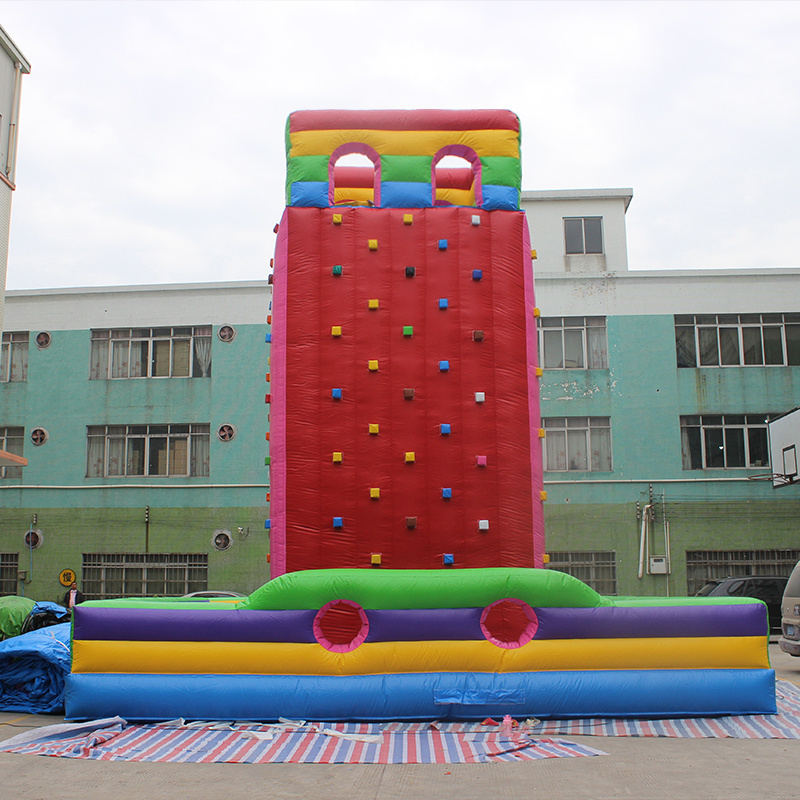 Popular sell giant inflatable rock climbing wall with slide Outdoor Inflatable Rock Climbing Wall for obstacle course