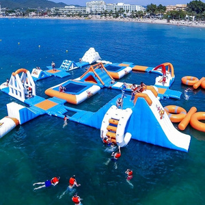 Inflatable Fun Aqua Park Equipment Commercial Water Park Design Build For Sale Stimulating water theme park floating