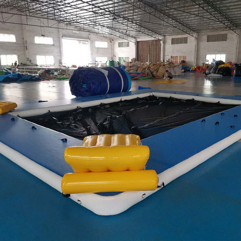 Inflatable Floating swimming pool on sea pool for yacht boats with jellyfish protect net PVC DWF Materials