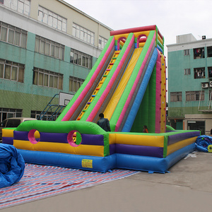 Popular sell giant inflatable rock climbing wall with slide Outdoor Inflatable Rock Climbing Wall for obstacle course