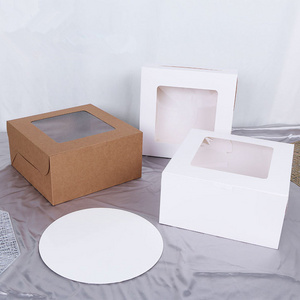 NEW no folding stock clear window 10 inch paper pizza and cake package box