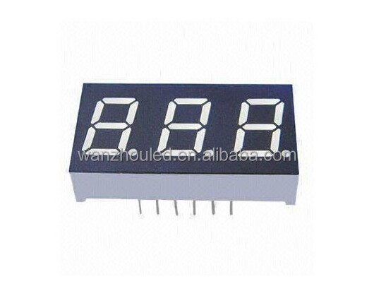 0.39 Inches Three-digit LED Display in Red Emitting Color, 20 to 30mcd Intensity