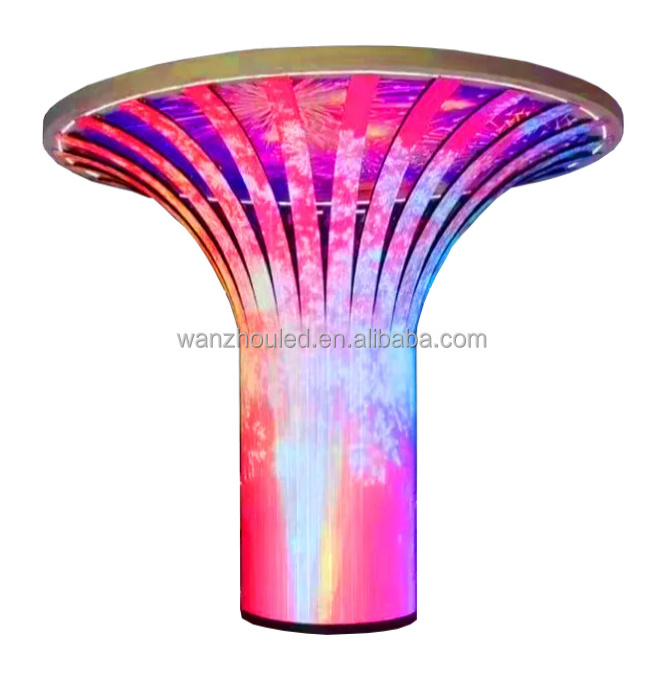 Trumpet Circular Ring Cylinder Column Pillar Indoor LED Screen Flexible Soft Display Ball Led Display Column led Petal Screen