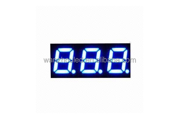 0.56 Inch Blue Color Three-digit 7 Segment LED Display, 24 Segments