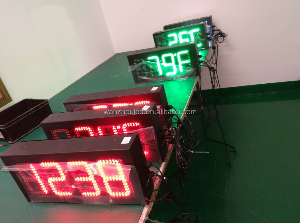 3/4/6 Digits LED Display Time Date Temperature Signs Red Green White Yellow Gas Price Board 10 inch Countdown Clock