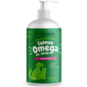 OEM Wild Alaskan Salmon Oil for Dogs & Cats 100% Pure Fish Oil Liquid Food with Omega 3 & Natural EPA + DHA for Pet Skin Coat