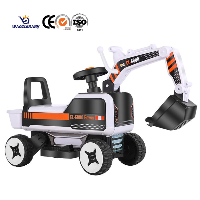 WQL Toddler Sliding Toy Car Excavator Can Sit and Ride Large Flashing Music Children's Engineering Vehicle Electric Excavator